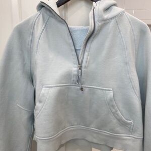 Lululemon Scuba Oversized Half Zip Hoodie Powder Blue M/L Cropped Pullover